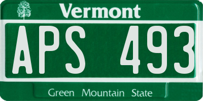 VT license plate APS493