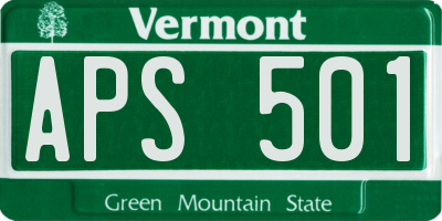 VT license plate APS501
