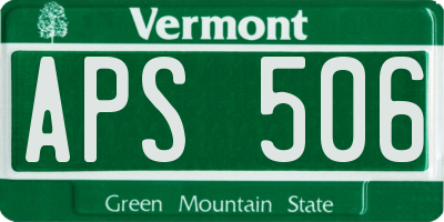 VT license plate APS506