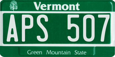 VT license plate APS507