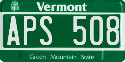 VT license plate APS508