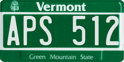VT license plate APS512