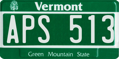 VT license plate APS513