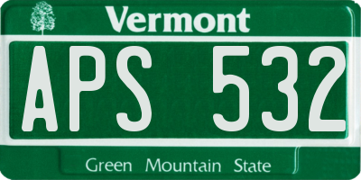VT license plate APS532