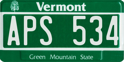 VT license plate APS534