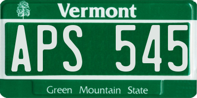 VT license plate APS545