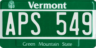 VT license plate APS549