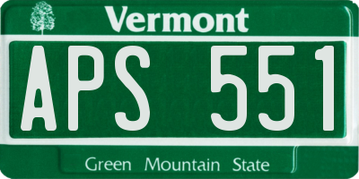 VT license plate APS551
