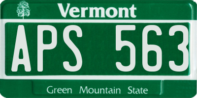 VT license plate APS563