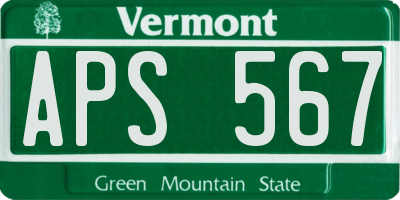 VT license plate APS567