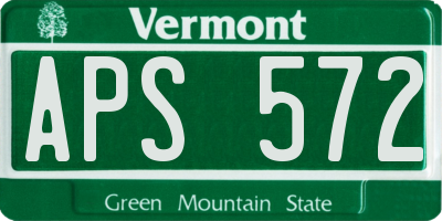 VT license plate APS572