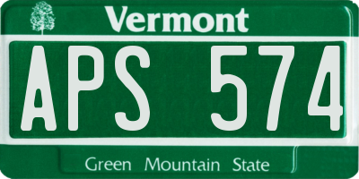 VT license plate APS574