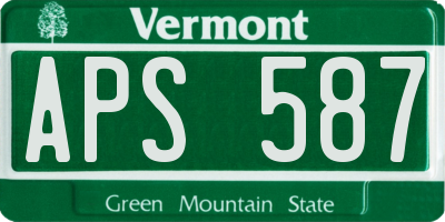 VT license plate APS587