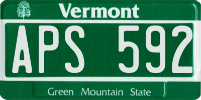 VT license plate APS592