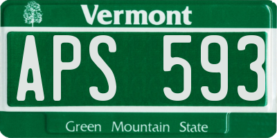 VT license plate APS593