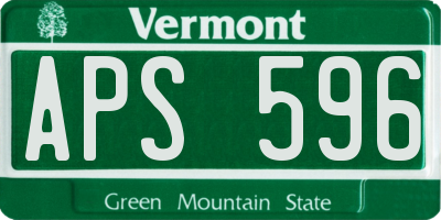 VT license plate APS596