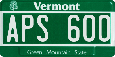 VT license plate APS600