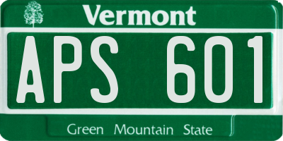 VT license plate APS601