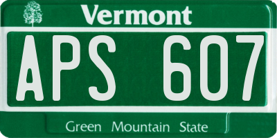 VT license plate APS607