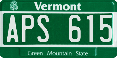 VT license plate APS615