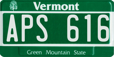 VT license plate APS616