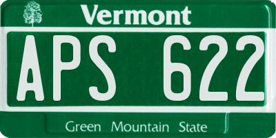 VT license plate APS622