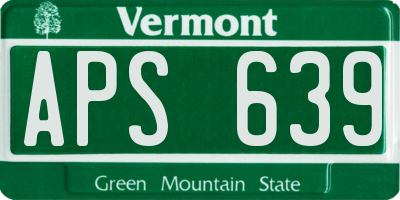 VT license plate APS639