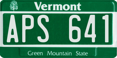 VT license plate APS641