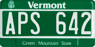 VT license plate APS642