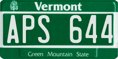 VT license plate APS644