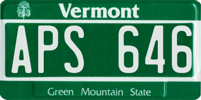 VT license plate APS646