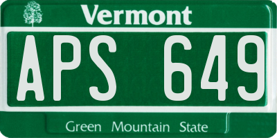 VT license plate APS649