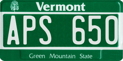 VT license plate APS650