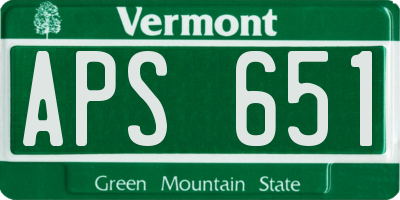 VT license plate APS651