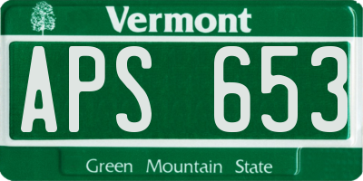 VT license plate APS653