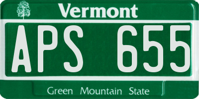 VT license plate APS655