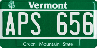 VT license plate APS656