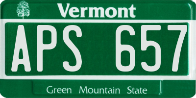 VT license plate APS657