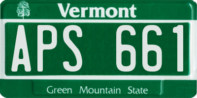 VT license plate APS661