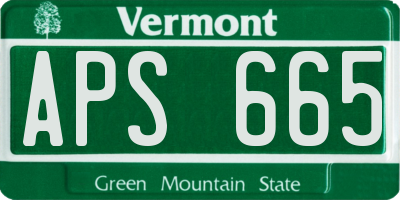 VT license plate APS665