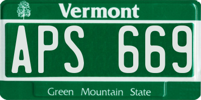VT license plate APS669