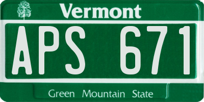 VT license plate APS671