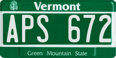 VT license plate APS672