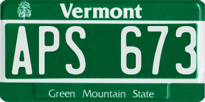VT license plate APS673