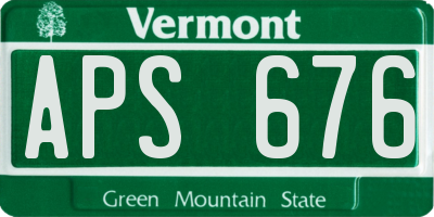 VT license plate APS676