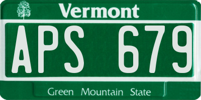 VT license plate APS679