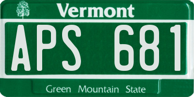 VT license plate APS681