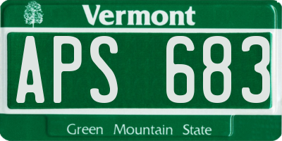 VT license plate APS683