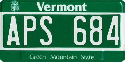 VT license plate APS684