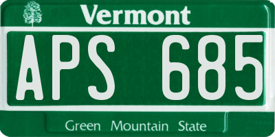 VT license plate APS685